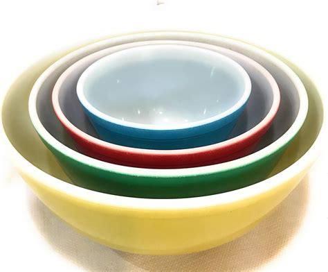 Pyrex primary colors mixing bowl set - Vintage Pyrex Primary Color Mixing Bowls, Set of 4, Yellow, Green, Red, Blue, Backstamp 1945-1950, Pyrex Multi Color, Nesting Bowls (720) $ 425.00. Add to Favorites 3 Pc Anchor Hocking Mixing Bowls In Cobalt Blue Color! (152) $ 75.00. Add to Favorites Vintage Pyrex Reverse Primary Color Mixing Bowls ...